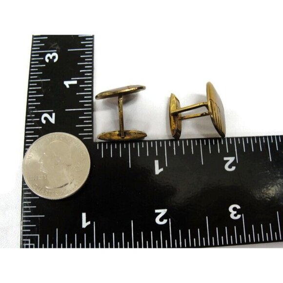 Vintage Cufflinks Square Gold Tone Shirt Accessories Wedding - Picture 9 of 12
